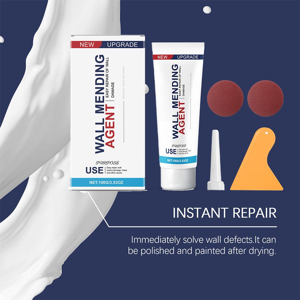 100G Quick-Drying Wall Repair Agent Waterproof White Wall Repair Paste Crack-Proof, Mildew Spots and Fillings, Renovation Tool