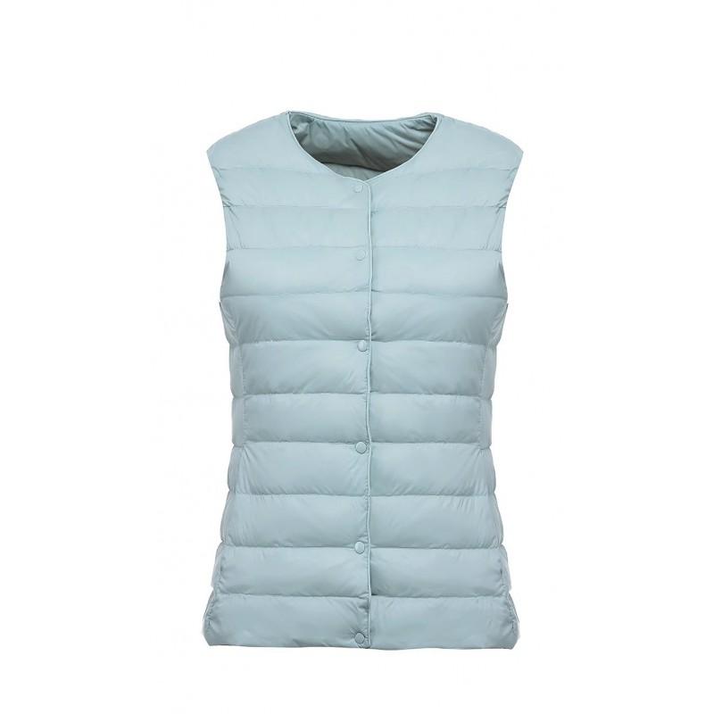 Dámská lehká péřová vesta Slim Fit Vnitřní vrstva Krátká péřová vesta Bílá kachna 50g náplň