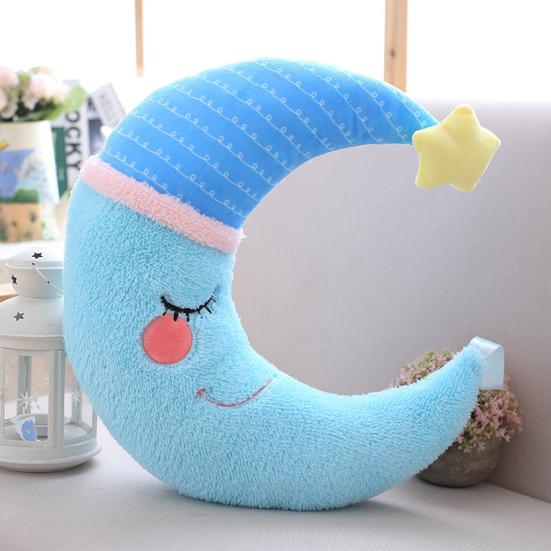 Plush Pillow Soft Cute Fully Stuffed Cozy Touch Sleeping Accompany Cartoon Doll Sofa Ornament Creative Cartoon Moon Doll Throw Pillow