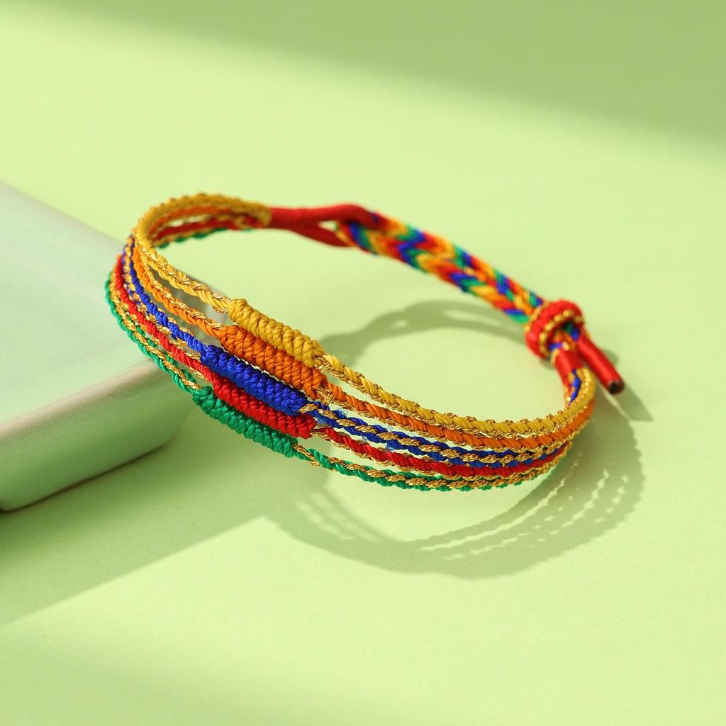 Ethnic Style Hand-Woven Five-Color Thread Bracelet for Adults & Children - Dragon Boat Festival Gift