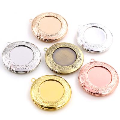 2pcs Inner 20mm Photo Locket Pendants Jewelry Tray Locket Pendant for DIY Cabochon Photo Essential Oil Diffuser Necklace
