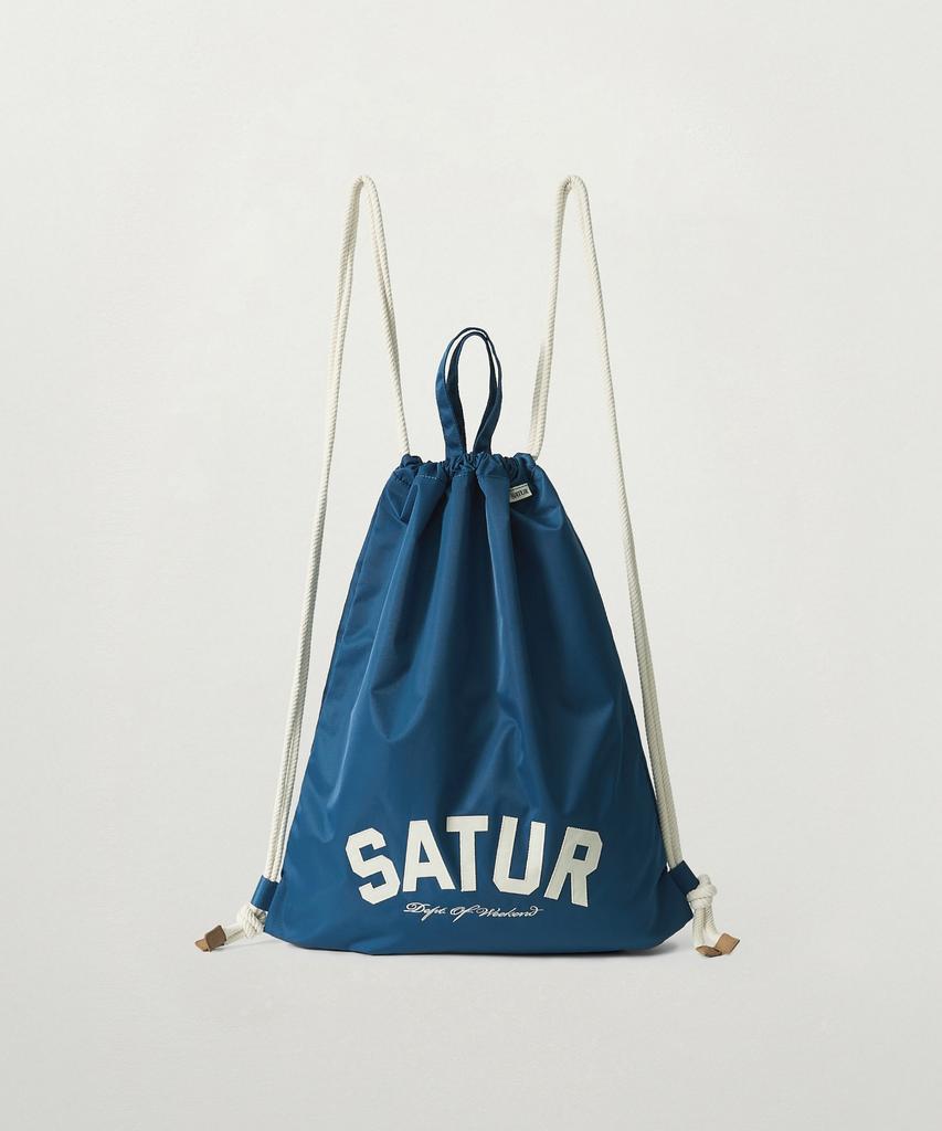 Satur Nylon Drawstring Bag Blue