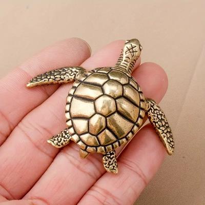 Figurine Handmade Pure Copper Turtle Brings Statue Good Luck - Versatile Decoration for Home, Office and Festival Decoration