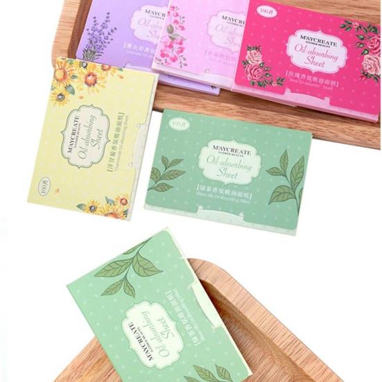 100Pcs Facial Oil Absorbing Paper Plant Fibres Breathable Make up Blotting Sheet