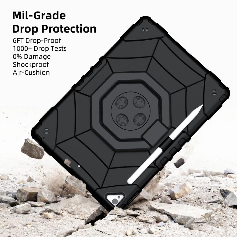 IPad 7/8/9 10.2 Inch Case 2-in-1 Shockproof PC Silicone 360 Rotating Stand Handbag