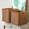 Wicker-Style Storage Box: Versatile Basket for Organizing Books, Magazines, Snacks, Toys, and More In Living Room or Study.