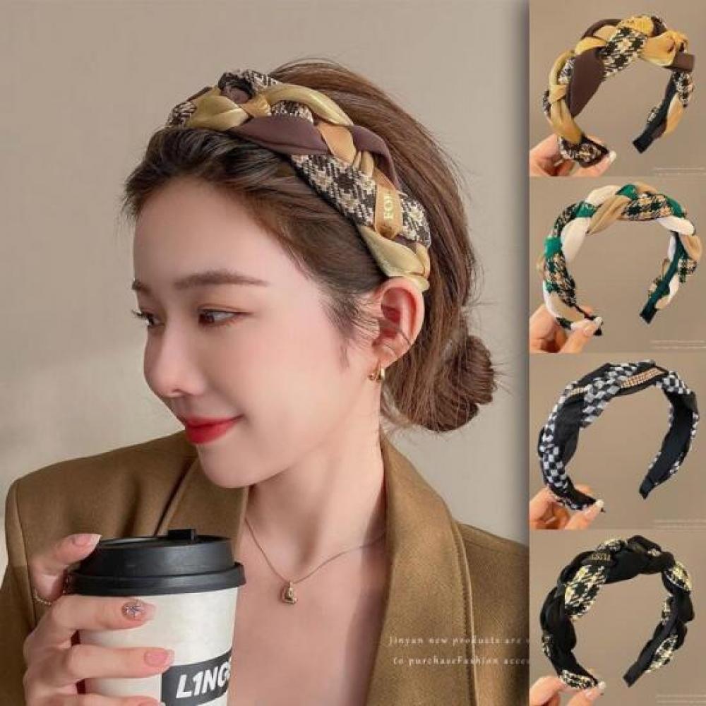New Arrivals Open Run Check Twisted Bandana Lettering Hairband