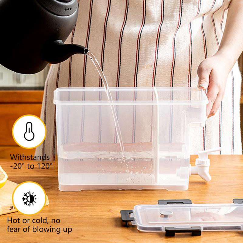 3.5L Water Bottle With Faucet Beverage Dispenser Cold Juice Lemon Water Beverage Pot Outdoor Refrigerator Water Bottle