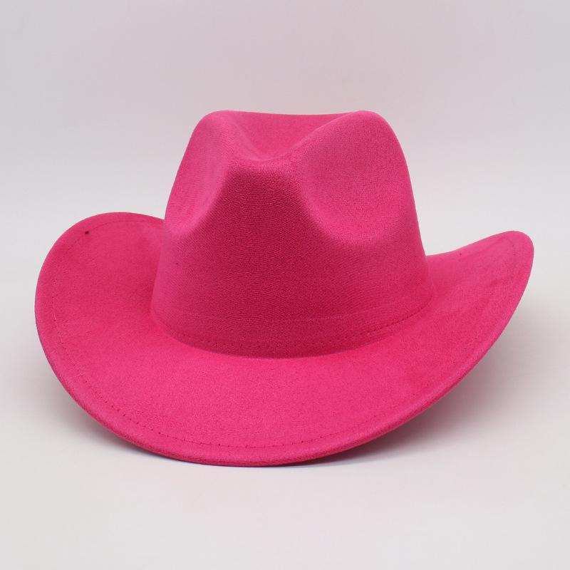 Top Hat New Amazon Hot-Selling Western Denim Curled Brim Concave Convex Top Retro Riding Hat Men'S And Women'S Woolen Felt Hat