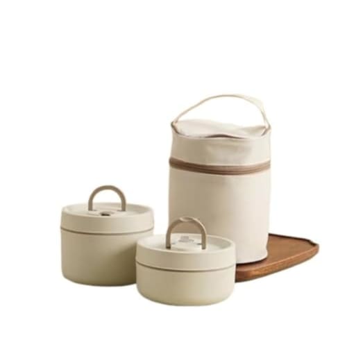 Rosoy Insulated Lunch Box, Thermos Soup Jar, Vacuum Insulated Soup Lunch Set, Large Capacity 2-Tier/3-Tier/4-Tier Lunch Box, Insulated Lunch Box with