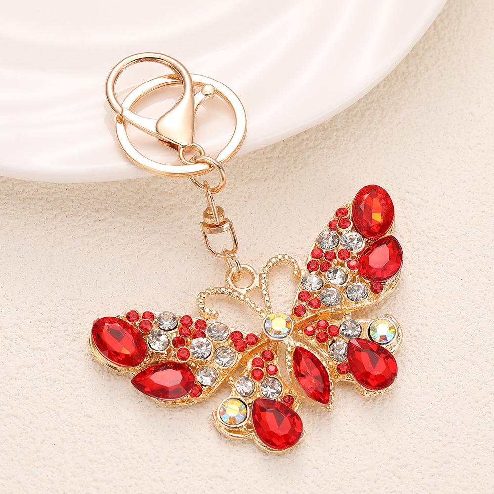 Rhinestone Bee Wing Keychain for Women Men Metal Gold Color Insect Animal Pendant Key Rings Jewelry porte clefs