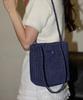 Slowslowly Camellia Handmade Crochet Raffia Shoulder Bag _ Navy