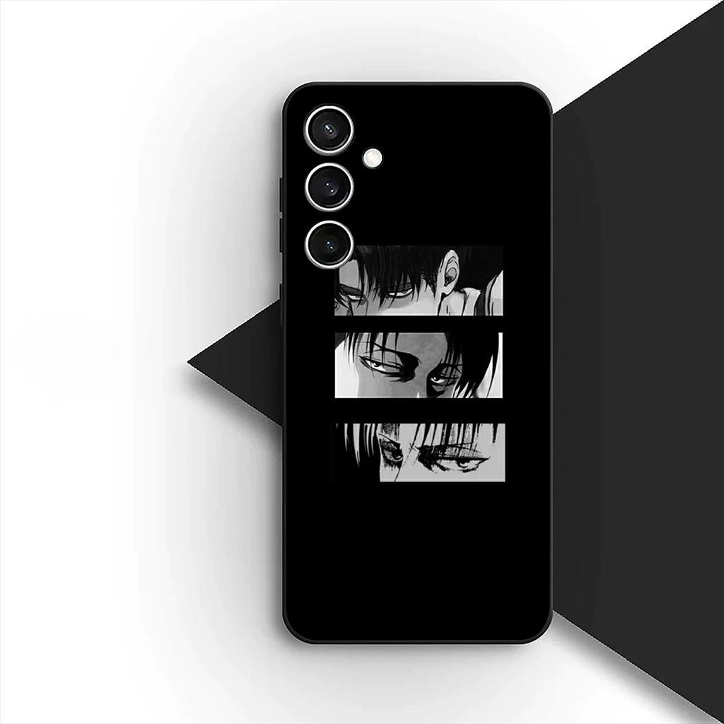 Casing for Samsung Galaxy S20 S22 S21 FE Ultra Plus A07 A17 A15 A16 A25 A57 A37 Phone Cover Soft Case Attack On Titan Anime Levi