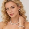 1/2 Sets White Imitation Pearl Jewelry Set Choker Necklace Stud Earrings Bracelet Set Jewelry Accessories
