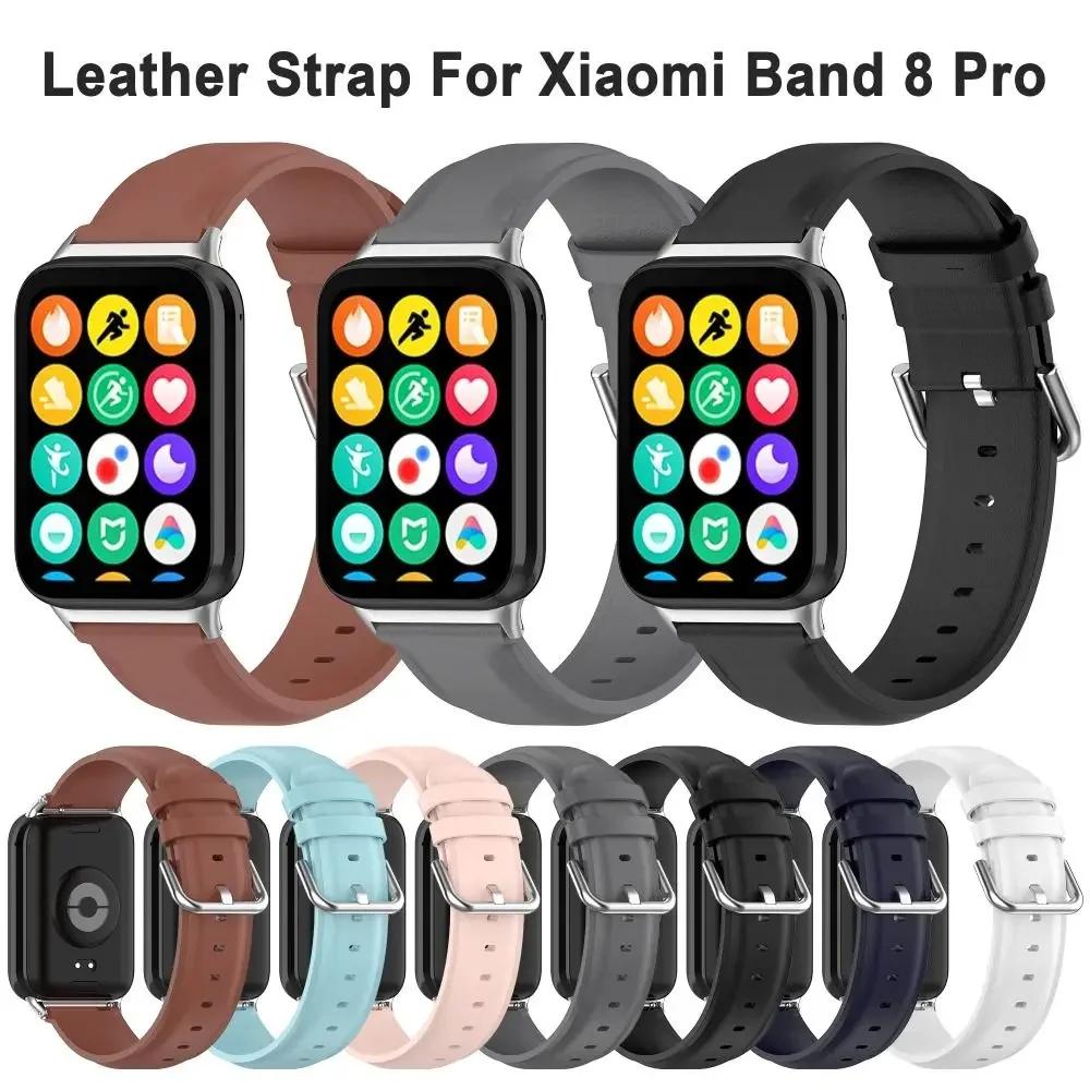 Leather Watch Strap For Xiaomi Band 9 8 Pro Bracelet Watchbands For Redmi Watch 6/5/4 Replacement Bands Accessories