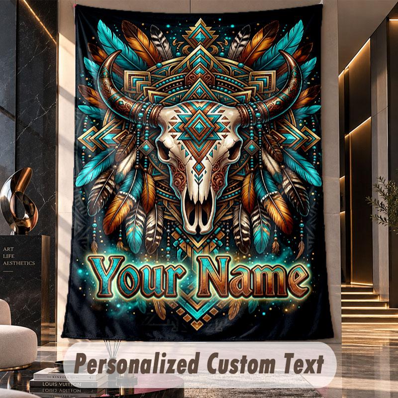 Skull Gothic (46) Theme Custom Tapestry Personalized Custom Name Text Wall Hanging Tapestry Home Decor Background Cloth