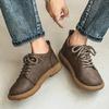 Men's Casual Shoes Comfortable Retro Men's Leather Casual Shoes Men's Fashion Retro Flat Boots for Men Shoes