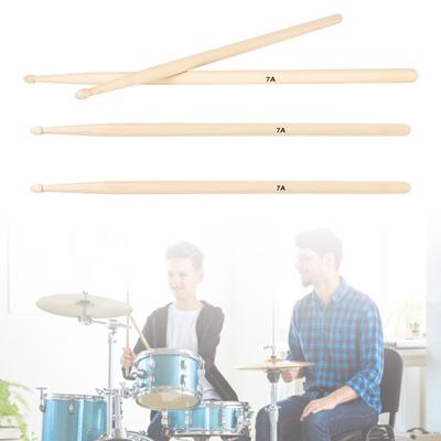 7A Drumsticks für Erwachsene Kinder Rutschfest Klassische Holz Drumsticks Leicht Langlebig Konzert Perkussionszubehör Geschenke