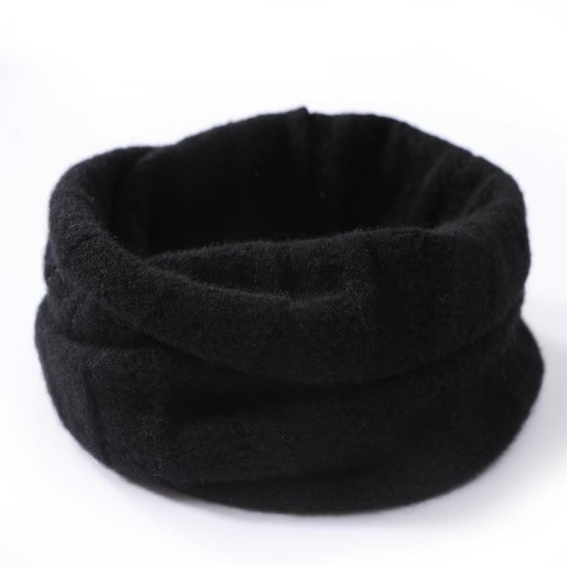 

Унисекс Шерстяной Вязаный Маленький Шарф и Флисовый Шарф-снуд под Кашемир для Холодной Погоды 30 чёрный