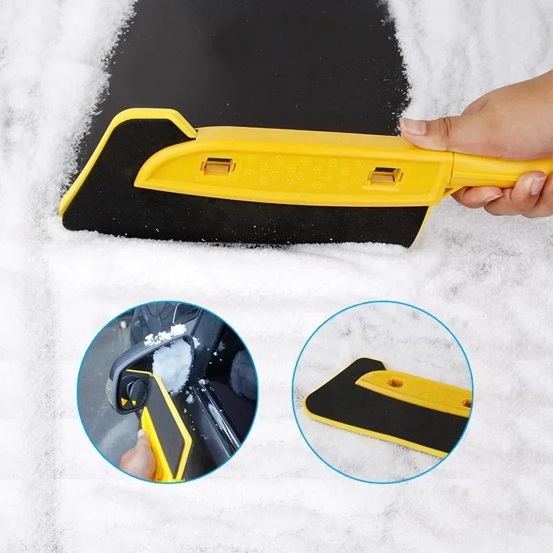 Removable Telescopic Car Snow Removal, No Damage To Paint, Wear-resistant EVA Sponge Car with Ice Shovel Snow Brush