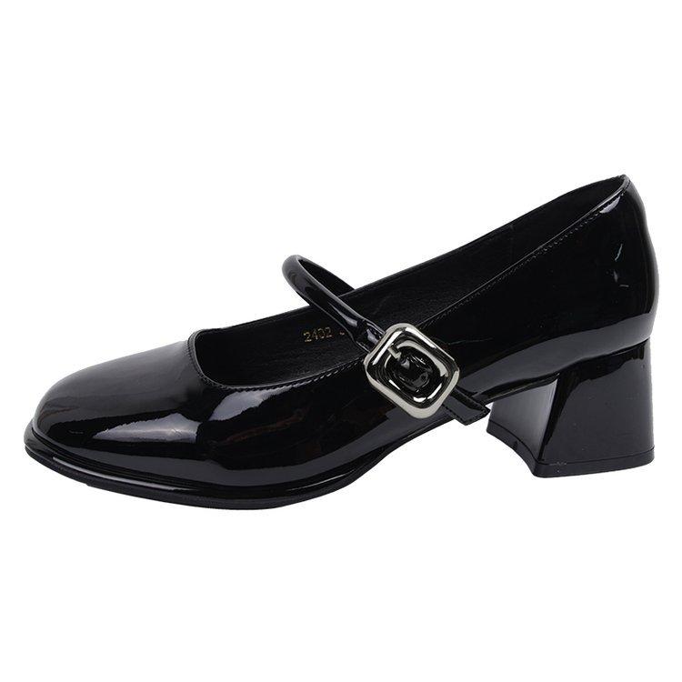 

Medium heel Mary Jane shoes 2024 spring new French princess silver thick heel waterproof table single shoes women s small silver shoes 35 чёрный