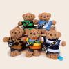 A Wearing Sweater Bear Plush Keychain Rainbow Sweater For Backpack Decor Bag
