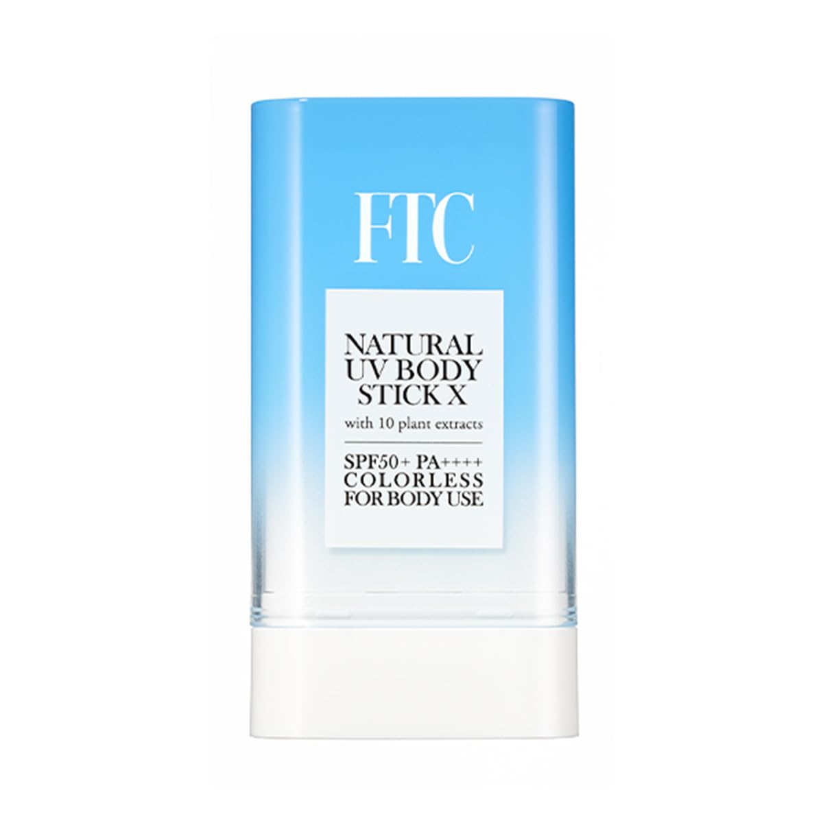 FTC Natural UV Body Stick X (TEN) by Towako Kimijima SPF50+ PA++++ Sunscreen Stick UV Protection Waterproof Smooth No Mess Moisturizing Additive-Free