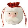 Christmas Drawstring Gift Bag 3D Plush Reindeer Santa Snowman Fruit Sacks Reusable Fabric Candies Goodie Storage Bag for Xmas Party Favors