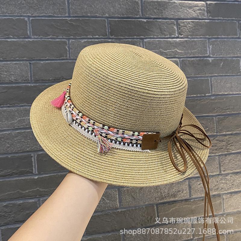 Western Sichuan Travel Hat Yunnan Xinjiang Grassland Xizang Travel Straw Hat Female Celebrity Sanya Seaside Beach Hat