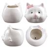Cute Cat Flower Pot Ceramic Cat Succulent Plant Pots Vase Bonsai Decorative Multi-Function Flowerpot with Drain Hole Home Decor