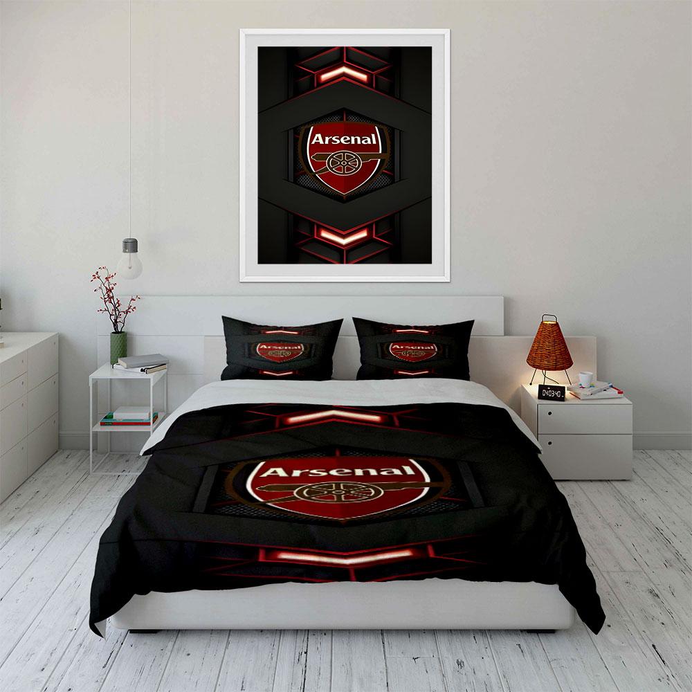 Logo dell'Arsenal e cannone. Set lenzuola Set copripiumino Copripiumini Federe(1 * Copripiumino 2 * Federe, senza piumino)