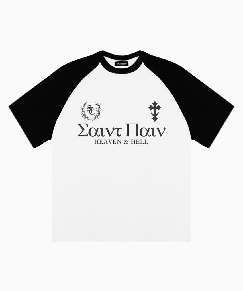 SAINTPAIN Sp Ancient Block Heavyweight Raglan Short Sleeve Tee White