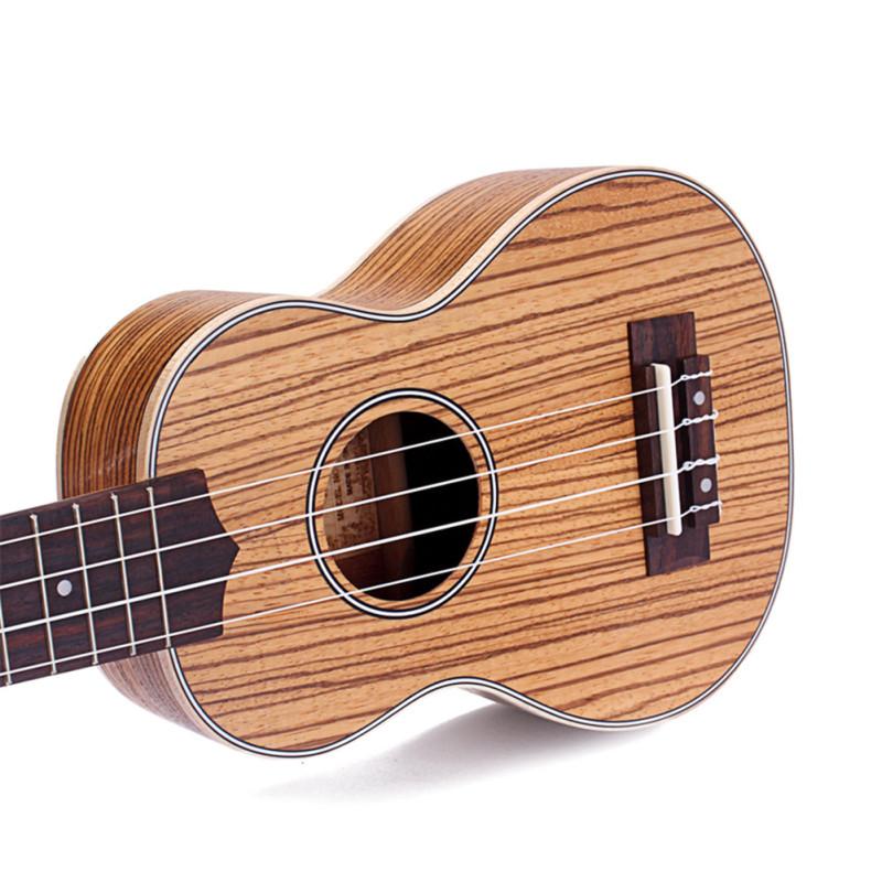 21 palcový Zebrano Wood Ukulele havajský malý kytarový bodací nástroj
