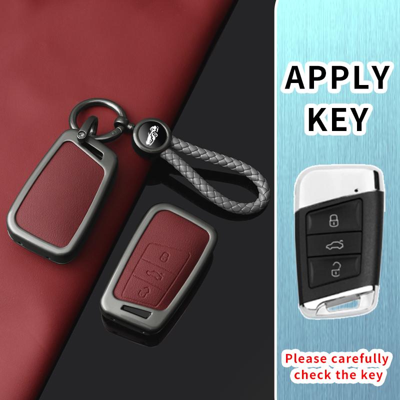 Interior Mouldings Zinc Alloy Car Key Case Cover Shell for VW Volkswagen Magotan GTE Passat B6 B7 B8 CC Skoda Fabia Superb Kodia