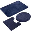 Set 3 pezzi Tappetino da bagno a tinta unita Set Tappeti da bagno con peli soffici Moderno Kit tappetini copriwater rettangolari 50*80 50*40 45*50cm