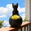Schwarze Katze Pflanztopf Innen Außen Tierform Sukkulenten Kräuterpflanzen Blumentopf Behälter Zuhause Balkon Gartendekoration