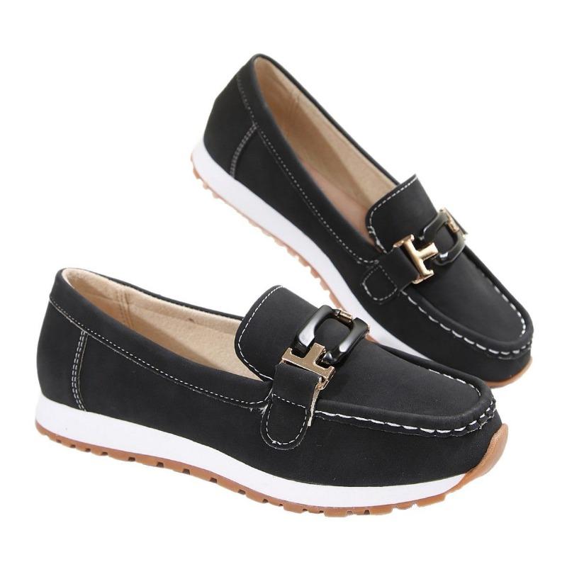 Thick-soled casual sports shoes casual women's metal chain spring new large-size single shoes