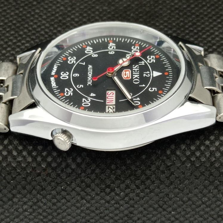 RENOVOVANÉ VINTAGE SEIKO 5 AUTOMATIC 6309A JAPONSKO PÁNSKÉ D/D ČERNÉ HODINKY a318636-9 Seiko-a318636-1