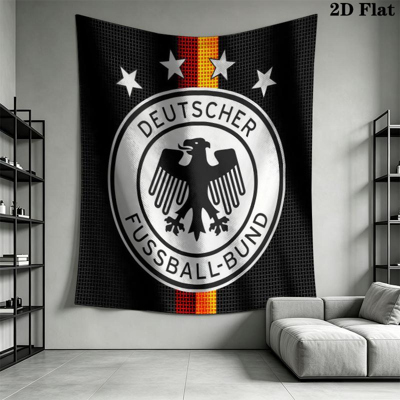 Deutscher Fußball-Bund Wandteppich Ästhetisches Wandbehang Gedruckter Stoffdecke Dekorative Wandteppiche für Schlafzimmer Wohnzimmer Heimdekoration