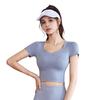 New Summer Sports Suit for Women Tight Quick Drying Short Sleeve Top with Underwire Support Full Length Yoga Pants Fitness Training Sets Famale