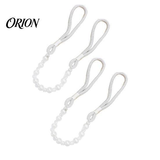 No Drill Curtain Buckles 2Pcs Tiebacks with Pearls, Handmade Decorative Holdbacks Rope, Outdoor Farmhouse Ties Tie Backs for Curtains, Holders Drapes