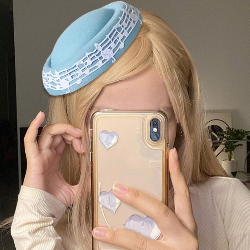 Pillbox Hat Musical Note Top Hat Millinery Fascinator Base Hat for Women Casual Wear Western Fedoras Hostesses Wear
