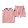 Ice Silk Pajamas Set for Women Satin Camisole Sleepwear V Neck Cami Top Shorts Set Summer Two-Piece Lounge Homewear