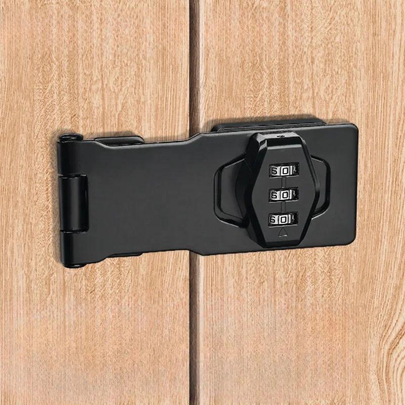 

Mechanical Combination Lock Home Combination Lock Swivel Buckle Lock Keyless Garden Interior Mailbox Bathroom Pet Door чёрный