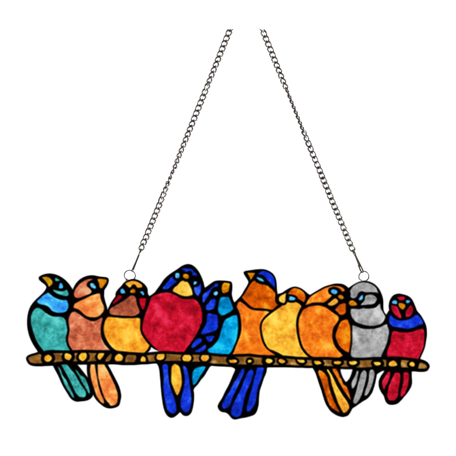 

Bird Species Stained Pendant Window Hanging Suncatcher Acrylic Birds Hanging
