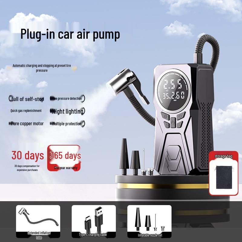 Car Wireless Inflator & Jump Starter Power Bank with Emergency Air Pump.