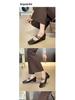 BEIJIANI 5318-6 Retro French Soft Mary Jane Shoes - Women’s Chunky Heel, Square Toe