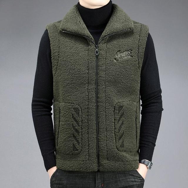 

Двусторонняя куртка, жилет для мужчин, высокое качество, теплая мода, повседневная куртка, мужская куртка без рукавов, зимнее пальто из овечьей шерсти XXXXXL