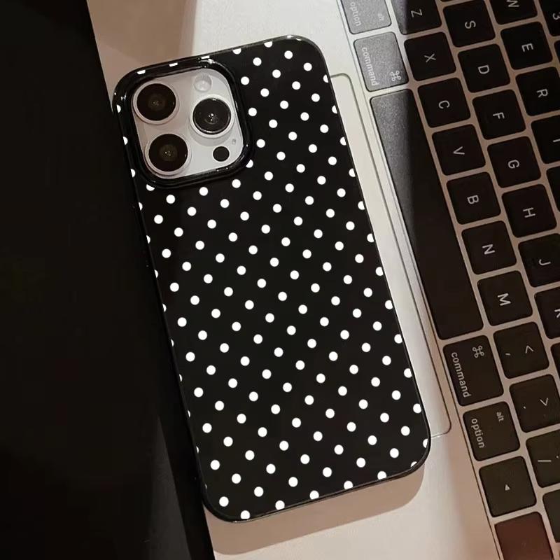 Simple White Polka Dots Phone Case For Samsung S25 S24 Ultra S23 Ultra S22 S21 S20 Plus Note 20 S24FE S23FE Cover
