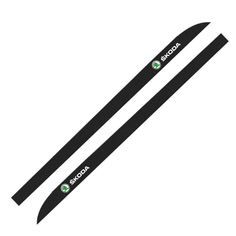 ZQQP2 2pcs Car Door Side Skirt Car Body Decal Carbon Fiber Sticker For Skoda Octavia Superb Rapid Kodiaq Karoq Fabia Kamiq Enyaq Yeti